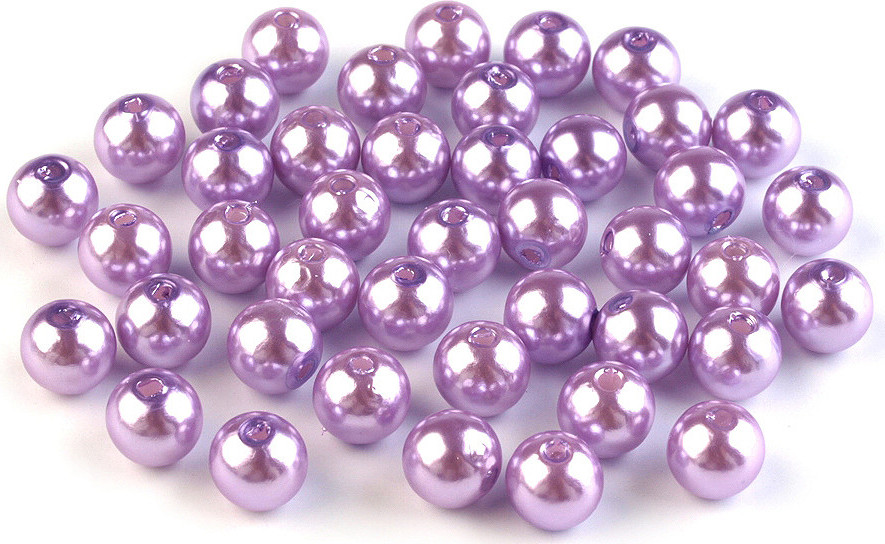 Plastové voskové korálky / perly Glance Ø8 mm Varianta: F24 fialová nejsvětlejší, Balení: 500 g