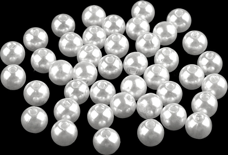 Plastové voskové korálky / perly Glance Ø8 mm Varianta: F2 bílá, Balení: 20 g