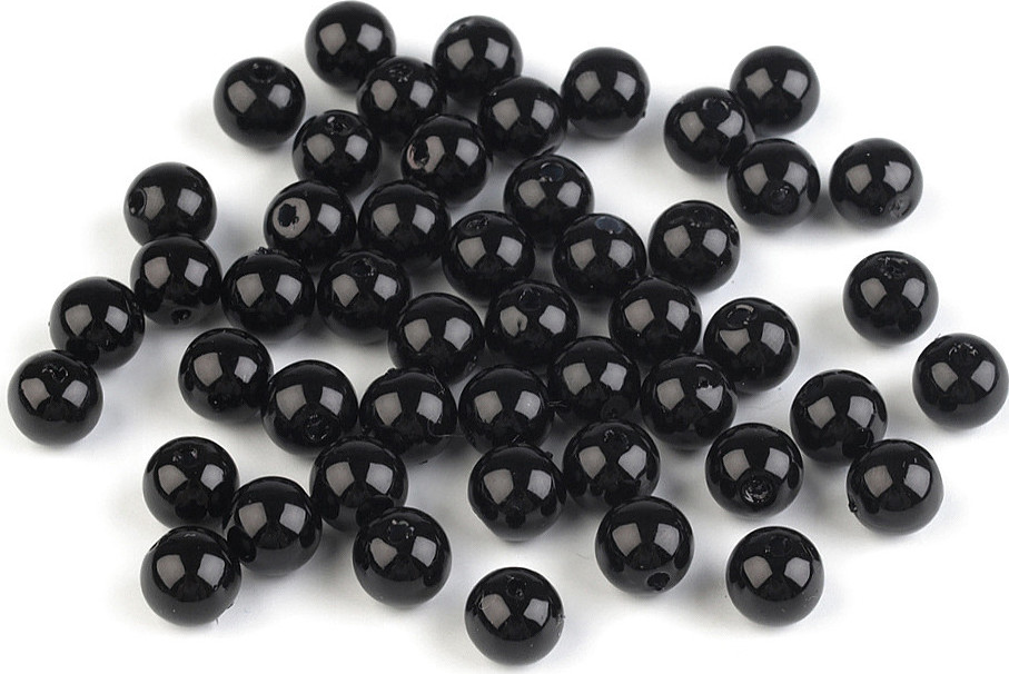 Plastové voskové korálky / perly Glance Ø8 mm Varianta: F75 černá, Balení: 20 g