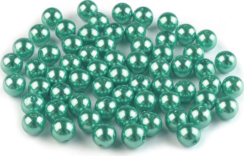 Plastové voskové korálky / perly Glance Ø8 mm Varianta: F76 mint, Balení: 500 g