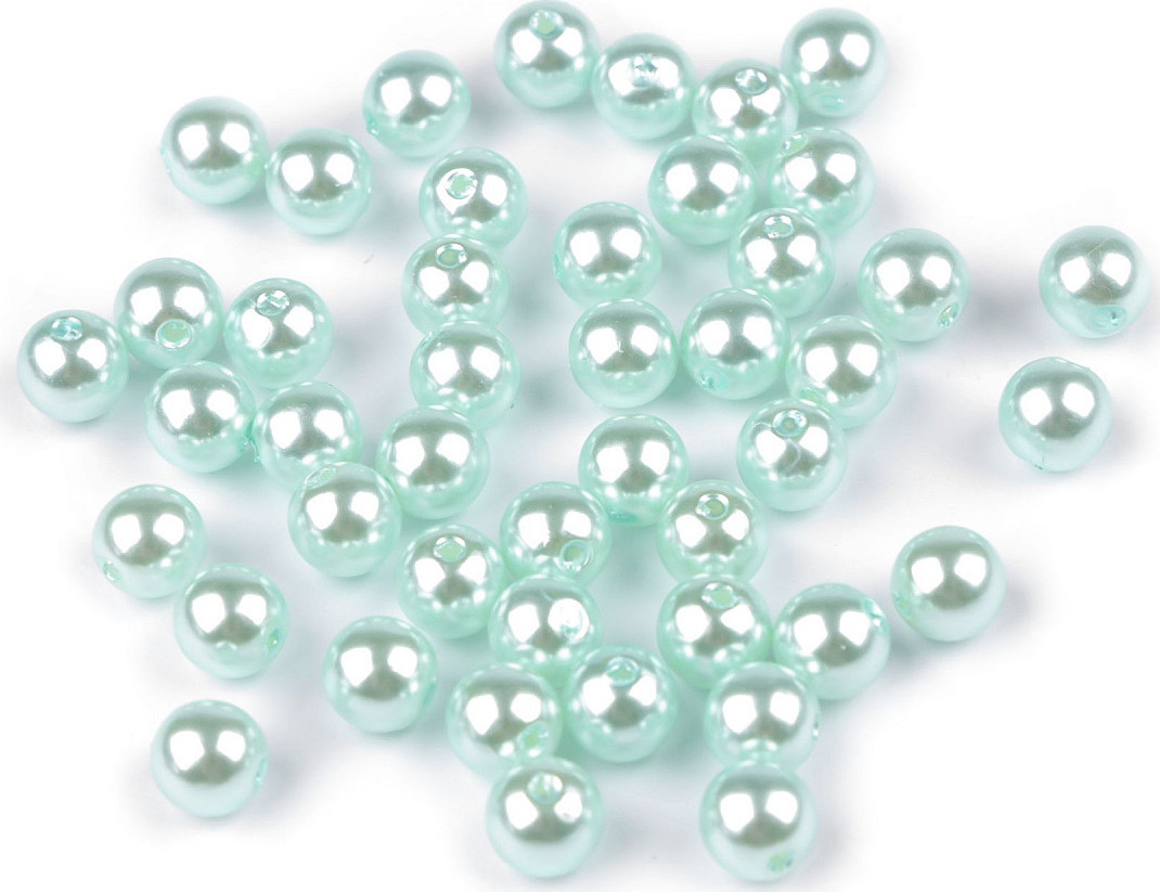 Plastové voskové korálky / perly Glance Ø8 mm Varianta: F18 mentolová, Balení: 20 g