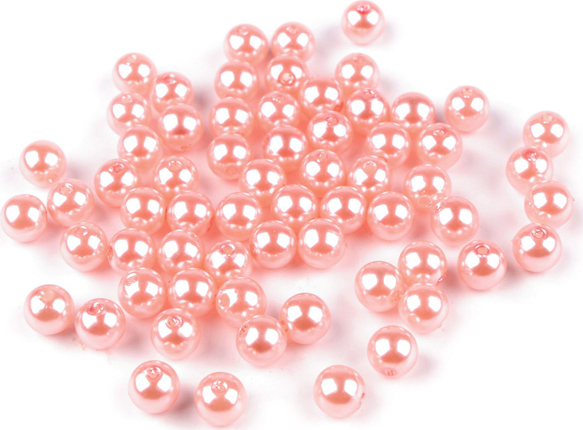 Plastové voskové korálky / perly Glance Ø8 mm Varianta: F49 růžová, Balení: 20 g