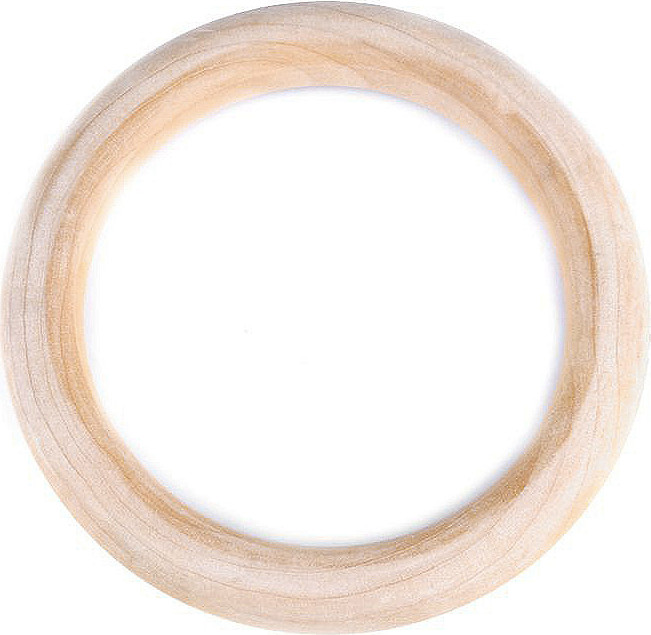 Dřevěný kruh / macrame, ucha na tašky vnější Ø11,2 cm Varianta: přírodní sv., Balení: 20 ks