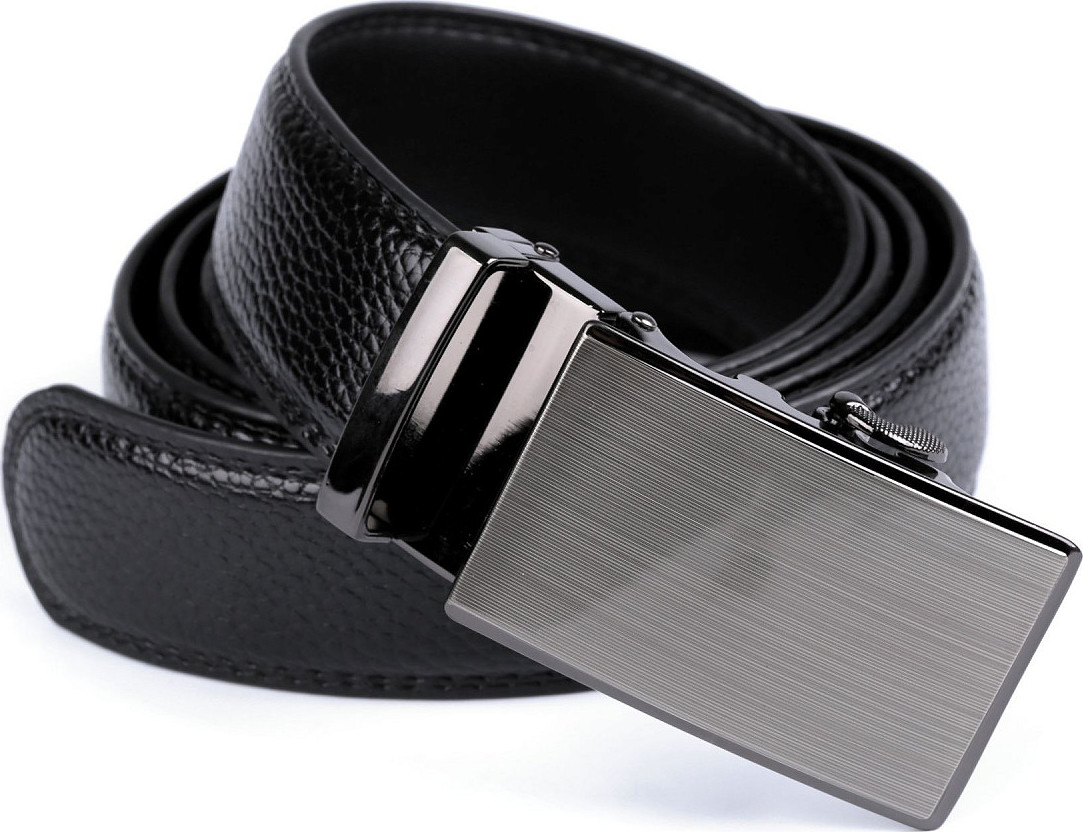 Pánský pásek šíře 3,5 cm Varianta: 7 (130 cm) černá, Balení: 1 ks