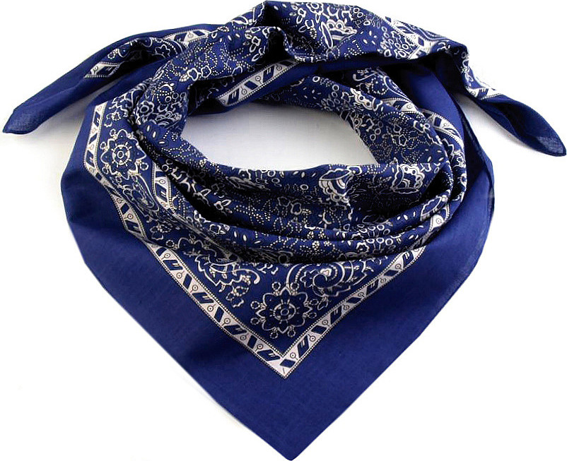 Bavlněný šátek kašmírový vzor 70x70 cm Varianta: 1 modrá berlínská, Balení: 1 ks