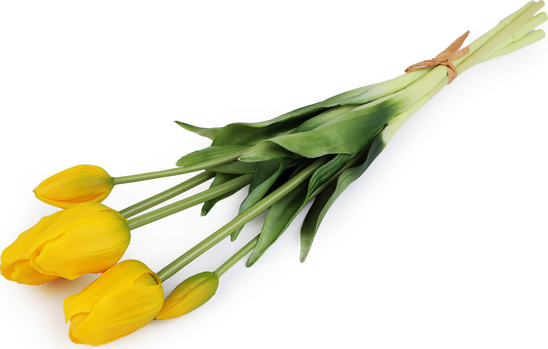 Umělá kytice tulipán Varianta: 2 žlutá, Balení: 1 svaz.