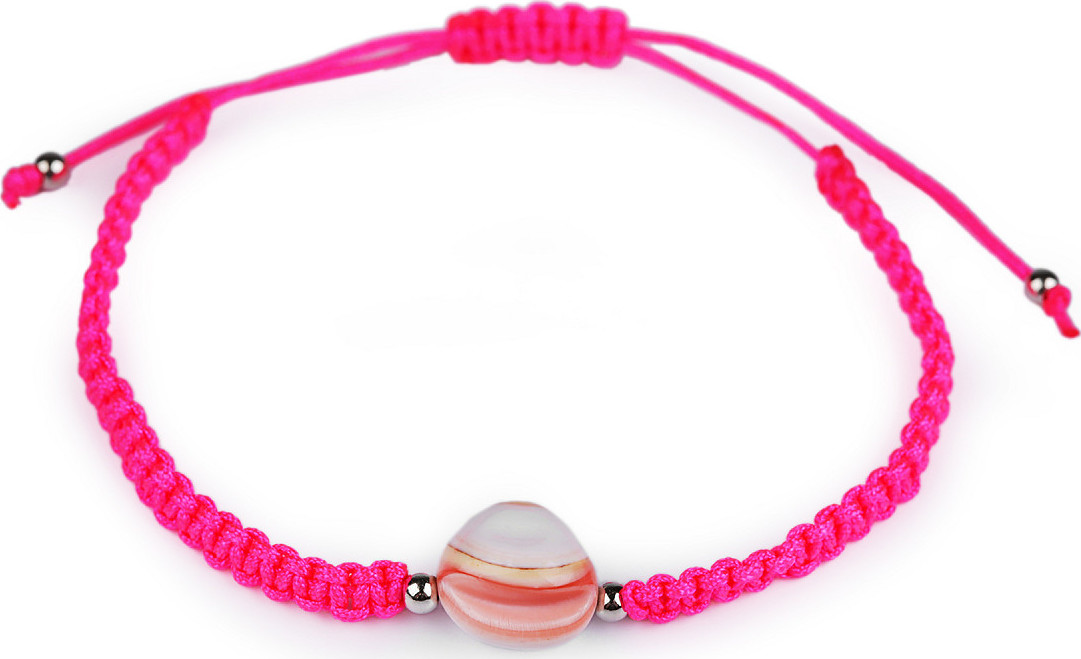 Náramek shamballa Varianta: 4 růžová neon, Balení: 1 ks