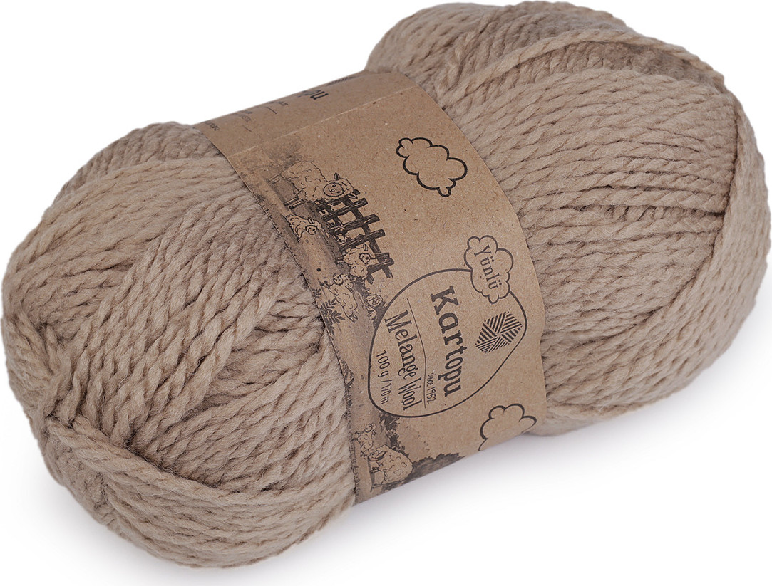 Pletací příze Melange Wool 100 g Varianta: 11 (880) béžová, Balení: 1 ks