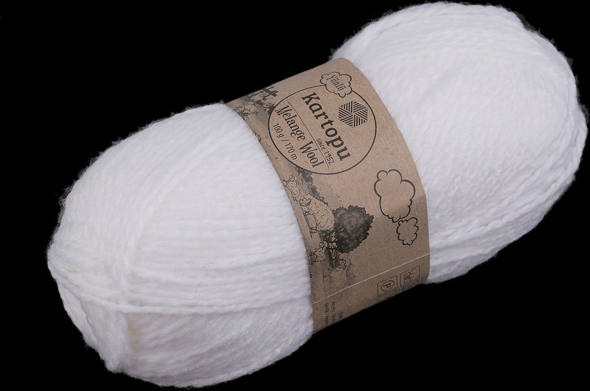 Pletací příze Melange Wool 100 g Varianta: 1 (010) bílá, Balení: 1 ks