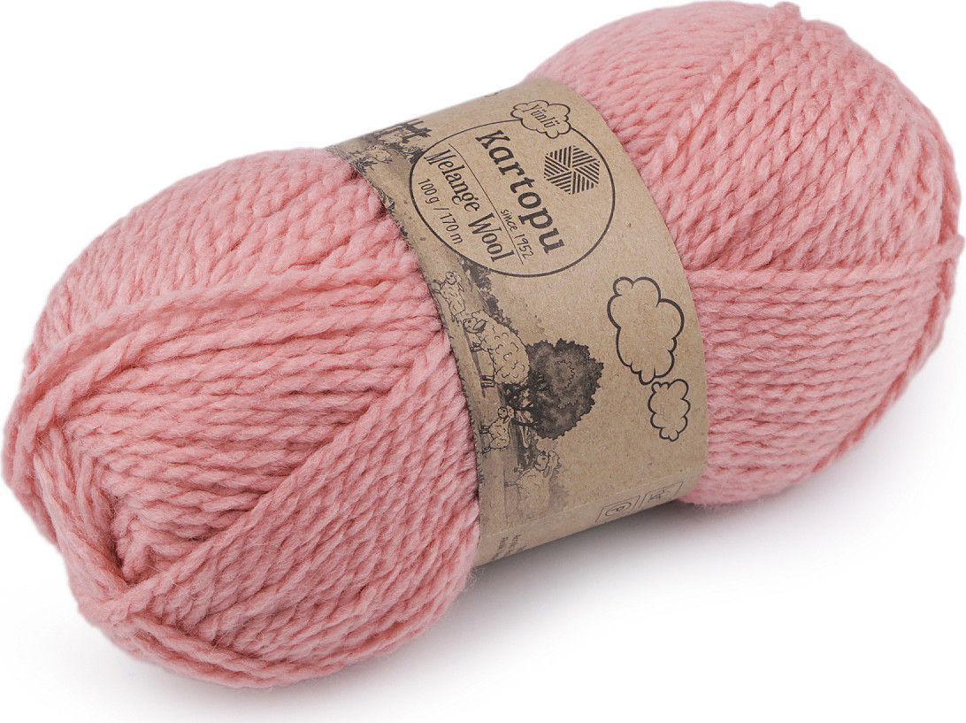 Pletací příze Melange Wool 100 g Varianta: 10 (2116) pudrová, Balení: 1 ks
