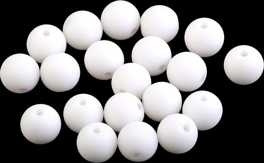 Plastové korálky matné Ø10 mm Varianta: 1 (01) bílá, Balení: 20 ks