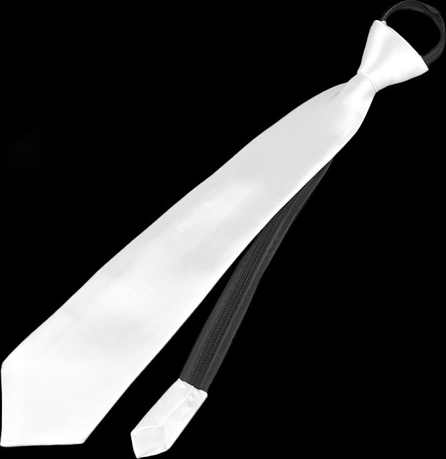 Saténová párty kravata jednobarevná Varianta: 1 bílá, Balení: 1 ks