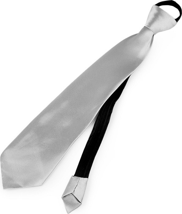 Saténová párty kravata jednobarevná Varianta: 8 stříbrná, Balení: 1 ks
