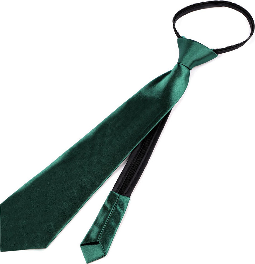 Saténová párty kravata jednobarevná Varianta: 12 (31 cm) zelená jedle, Balení: 1 ks