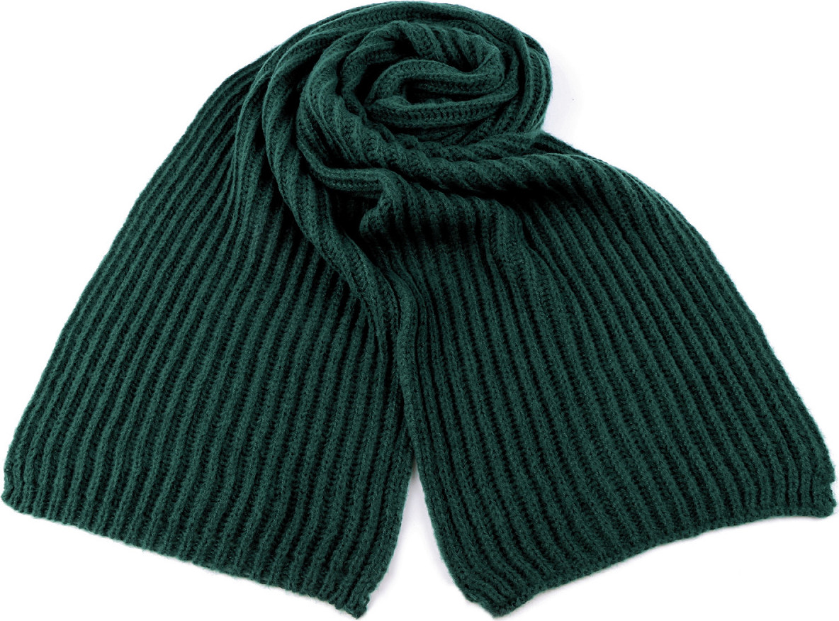 Zimní šála pletená 27x175 cm Varianta: 3 zelená tmavá, Balení: 1 ks