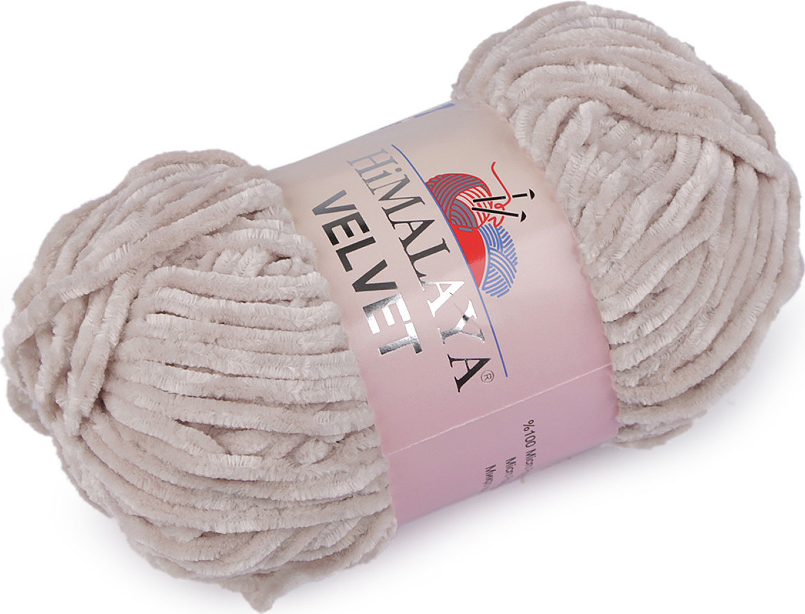 Pletací žinylková příze Velvet 100 g Varianta: 1 (90008) krémová světlá, Balení: 1 ks