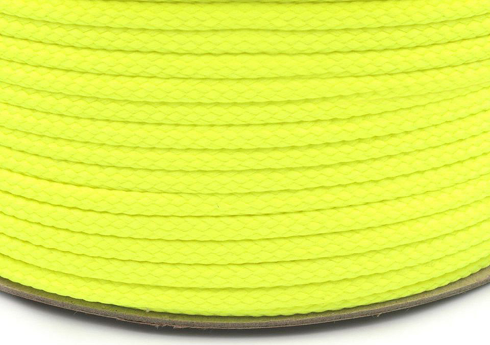 Oděvní šňůra PES Ø4 mm Varianta: 1108 žlutá neon, Balení: 100 m