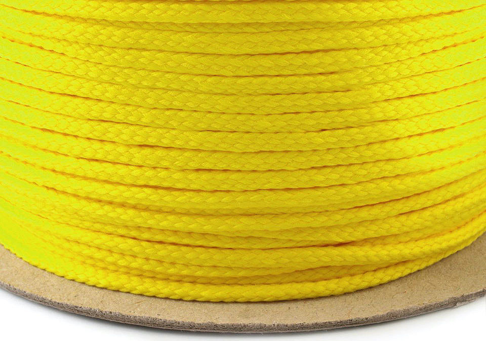 Oděvní šňůra PES Ø4 mm Varianta: 1257 žlutá šafránová, Balení: 100 m