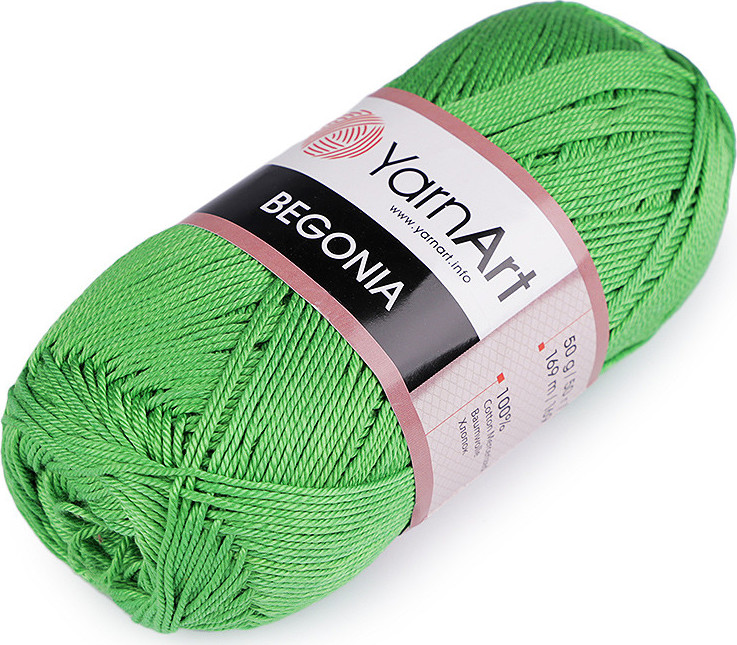 Bavlněná pletací příze Begonia 50 g Varianta: 14 (6332) zelená pastelová, Balení: 1 ks