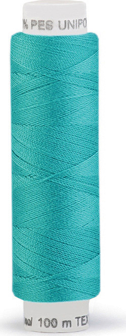 Polyesterové nitě Unipoly návin 100 m Varianta: 654 Blue Curacao, Balení: 10 ks