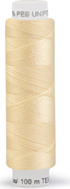 Polyesterové nitě Unipoly návin 100 m Varianta: 123 Pastel Yellow, Balení: 10 ks
