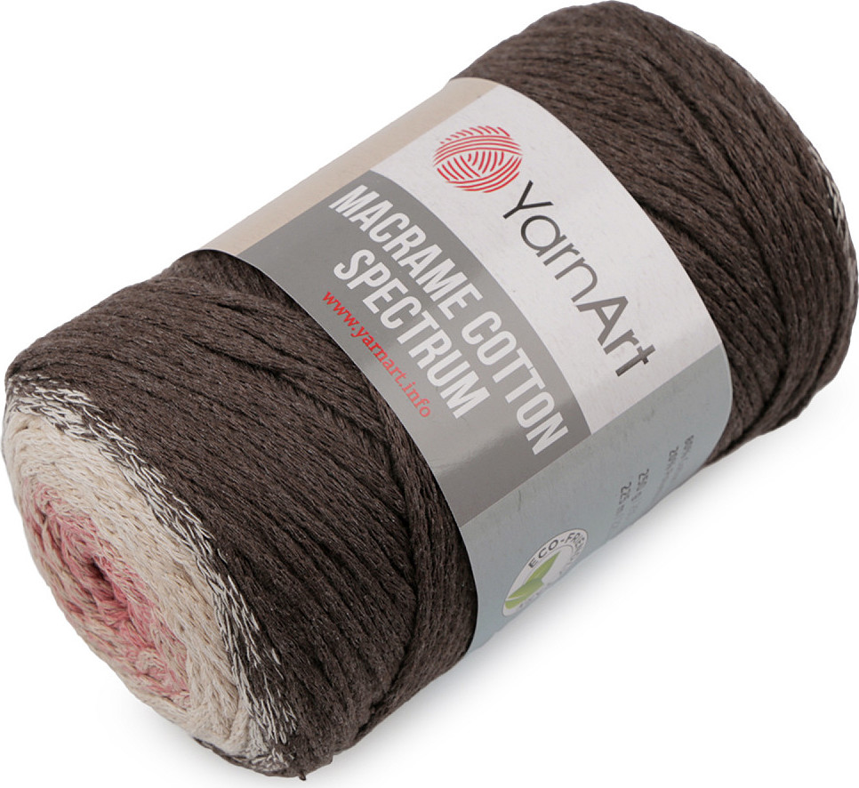 Pletací příze Macrame Cotton Spectrum 250 g Varianta: 9 (1310) černá modrá světlá, Balení: 1 ks