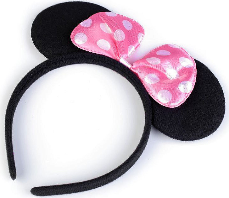 Karnevalová čelenka Minnie Mouse Varianta: 5 růžová sv. velké puntíky, Balení: 1 ks