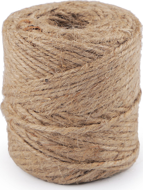 Jutový provázek Ø2 mm k pletení a háčkování 100 g Varianta: 2 (00) režná přírodní, Balení: 1 ks