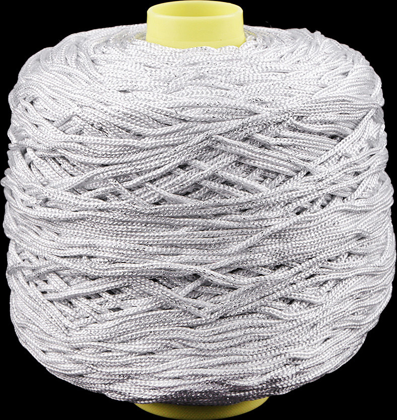 Pletací příze Thay s lurexem, macrame 500 g Varianta: 1 (1) bílá stříbrná, Balení: 1 ks