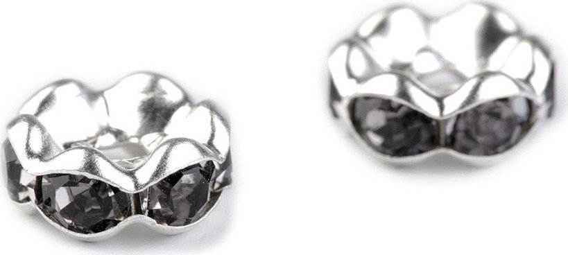 Šatonová rondelka Ø8 mm Varianta: 2 black diamond, Balení: 100 ks