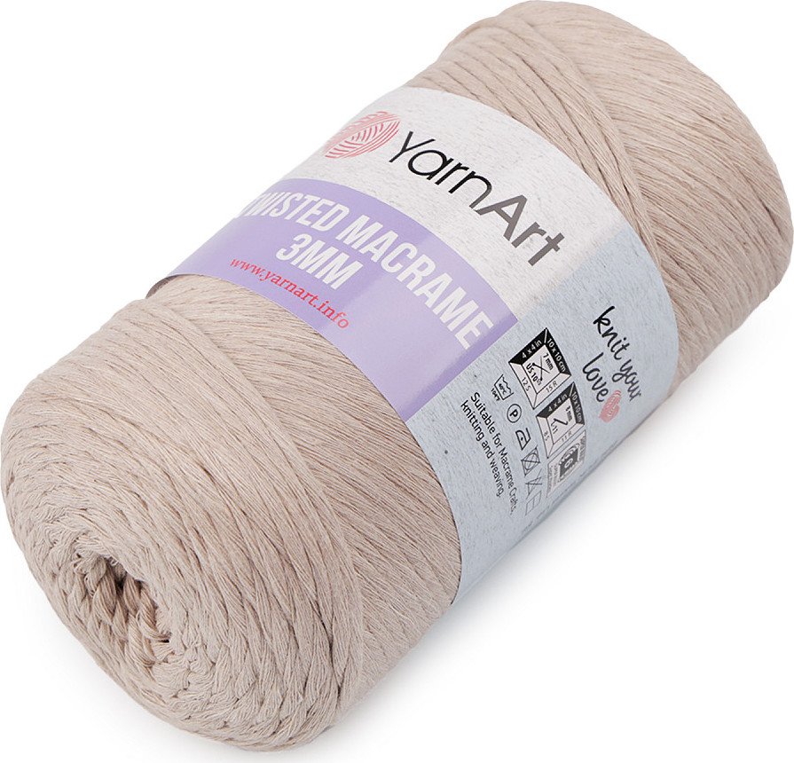 Pletací příze Twisted Macrame 250 g Varianta: 1 (753) režná, Balení: 1 ks