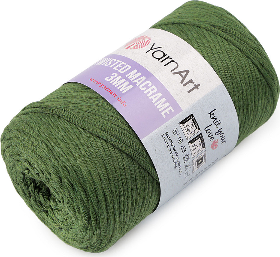 Pletací příze Twisted Macrame 250 g Varianta: 8 (787) zelená trávová, Balení: 1 ks