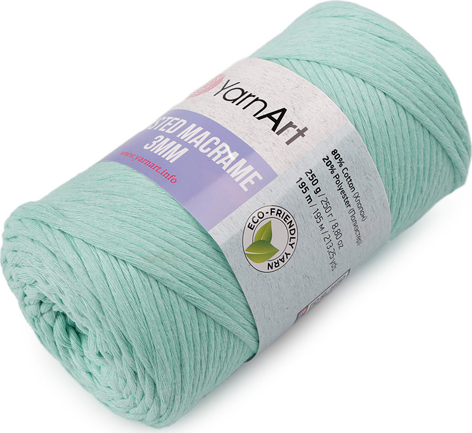 Pletací příze Twisted Macrame 250 g Varianta: 5 (775) mint, Balení: 1 ks