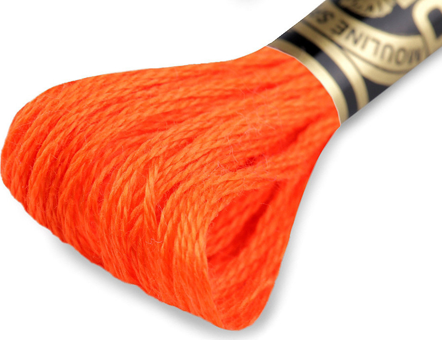 Vyšívací příze DMC Mouliné Spécial Cotton Varianta: 608 oranžová dýňová, Balení: 1 ks
