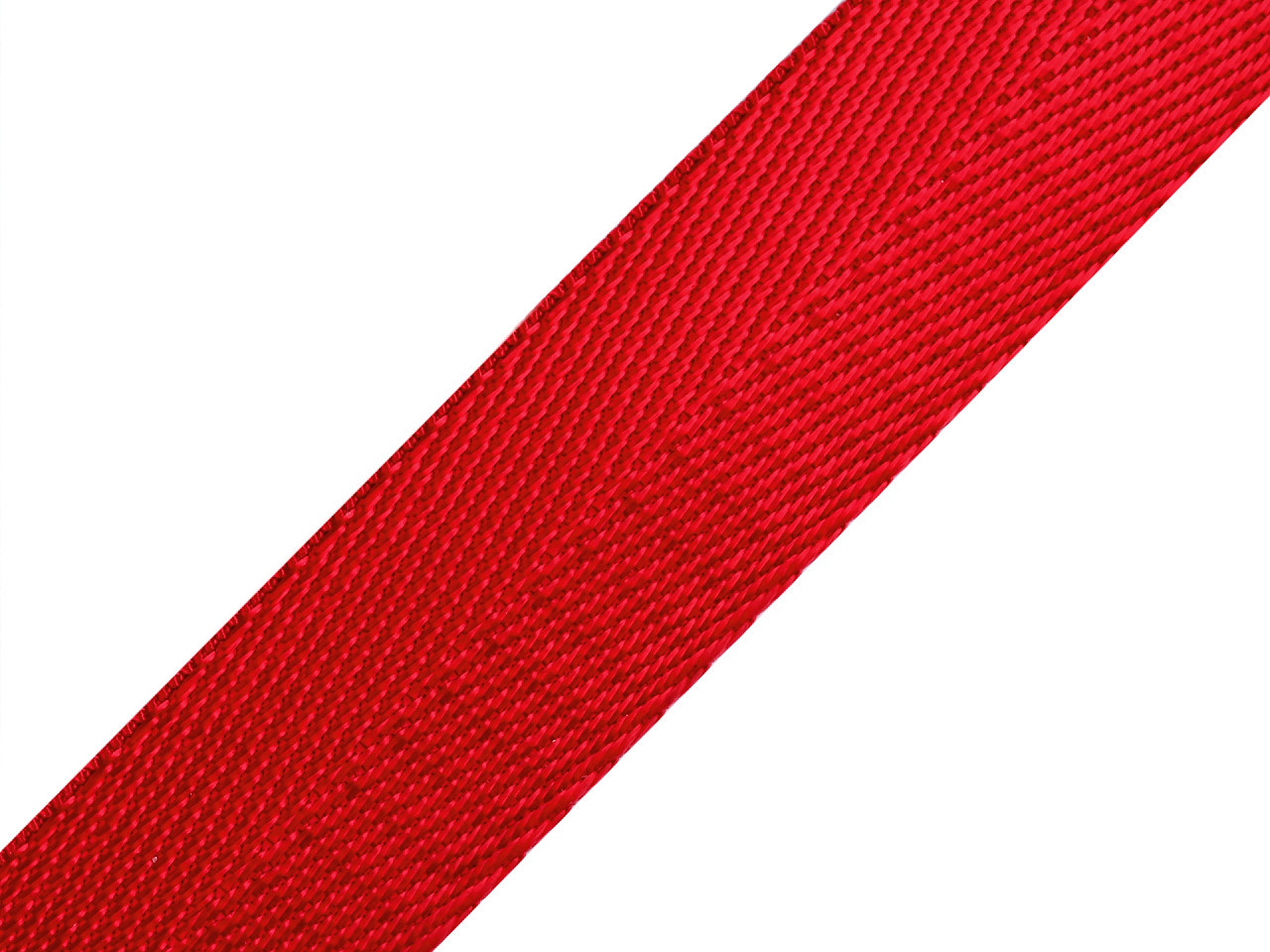 Hladký oboustranný popruh s leskem šíře 25 mm Varianta: 9 (7) červená, Balení: 1 m