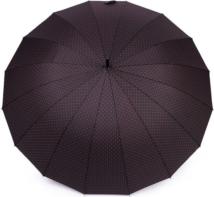 Dámský vystřelovací deštník s puntíky Varianta: 5 černá červená, Balení: 1 ks