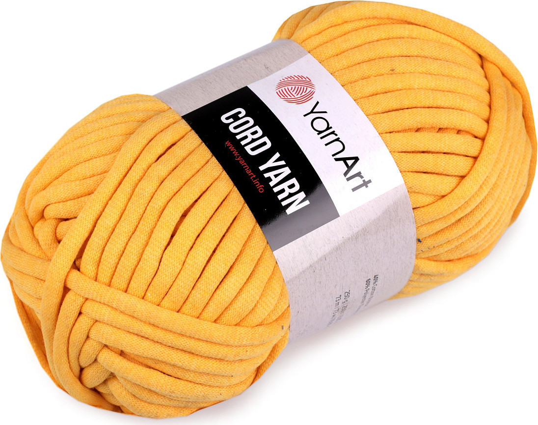 Pletací příze Cord Yarn 250 g Varianta: 2 (764) žlutá tmavá, Balení: 1 ks