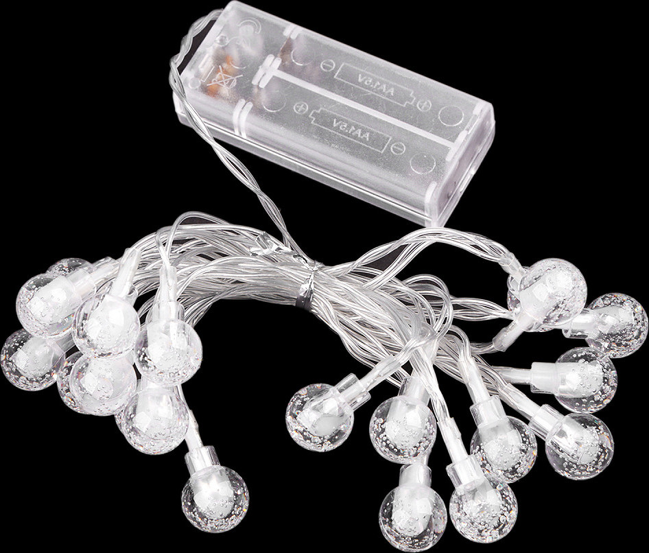 LED světelný řetěz baňky, hvězdy na baterie Varianta: 1 transparent baňka, Balení: 1 ks