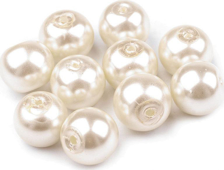 Skleněné voskové perly Ø8 mm Varianta: 02B krémová nejsvět., Balení: 50 g