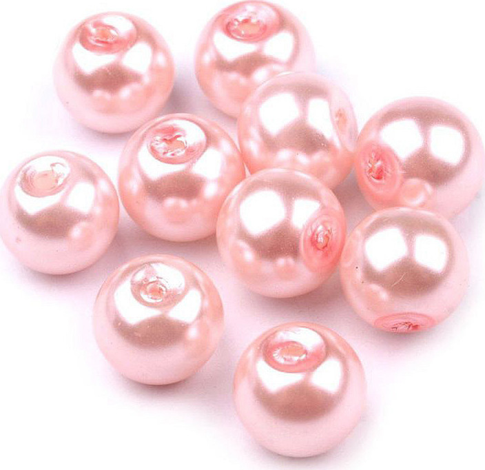 Skleněné voskové perly Ø8 mm Varianta: 43B pudrová, Balení: 500 g
