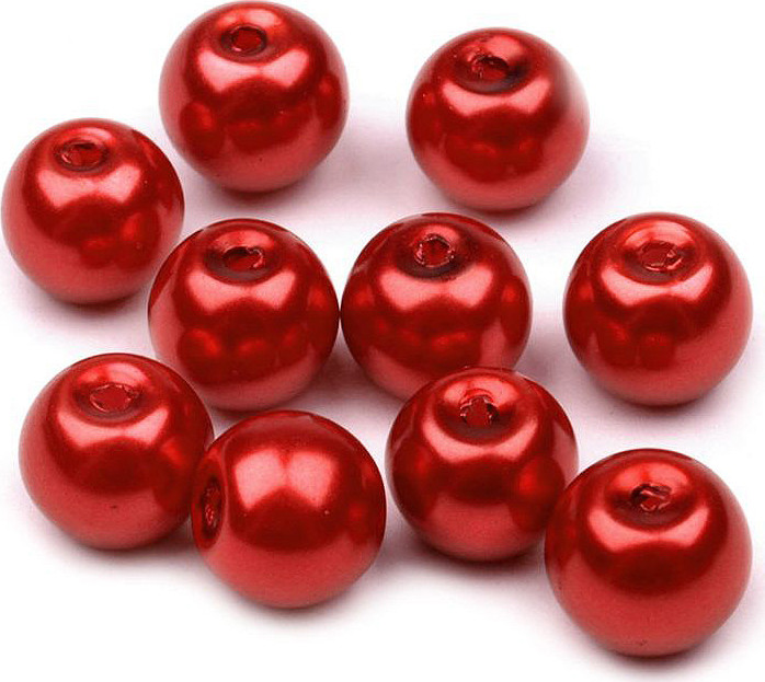 Skleněné voskové perly Ø8 mm Varianta: 75A červená jahoda, Balení: 50 g