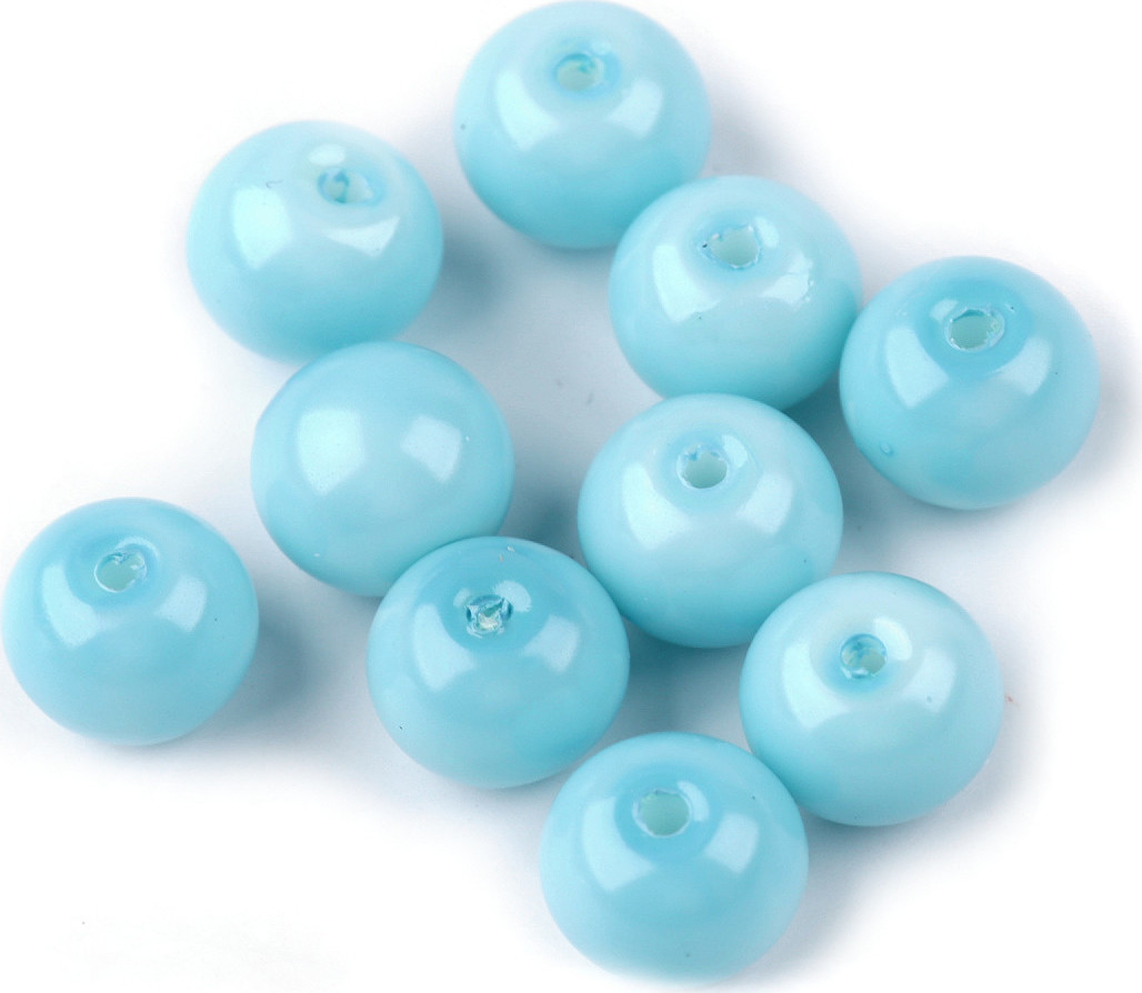 Skleněné voskové perly Ø8 mm Varianta: 60B modrá světlá, Balení: 50 g