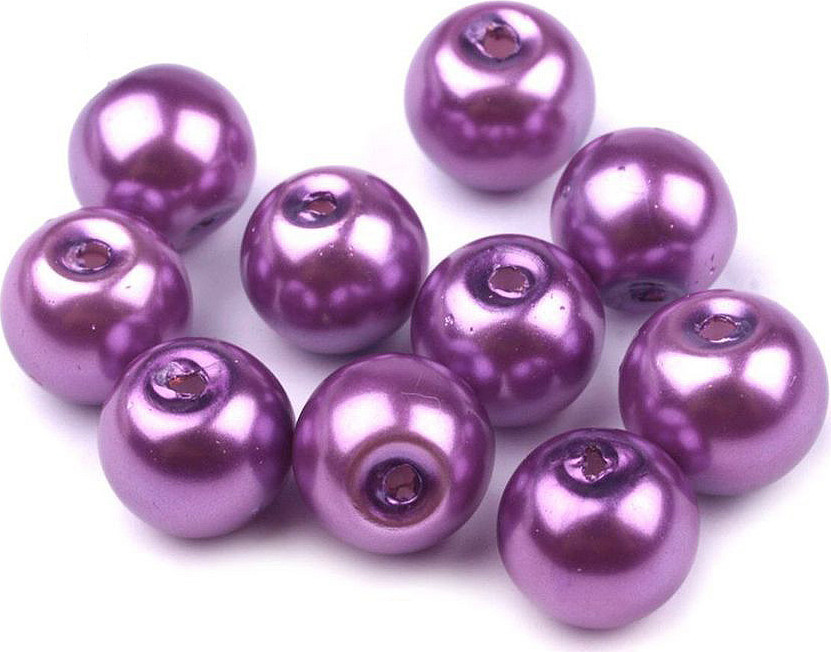 Skleněné voskové perly Ø8 mm Varianta: 45B fialová, Balení: 50 g