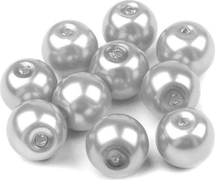 Skleněné voskové perly Ø8 mm Varianta: 18B stříbrná světlá, Balení: 50 g