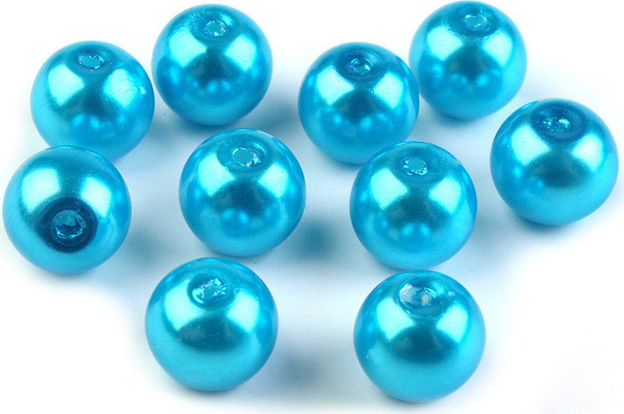 Skleněné voskové perly Ø8 mm Varianta: 67A tyrkys mořský, Balení: 50 g