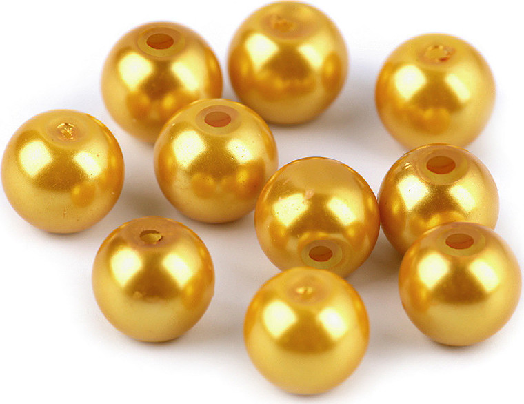 Skleněné voskové perly Ø8 mm Varianta: 74B zlatá světlá, Balení: 50 g