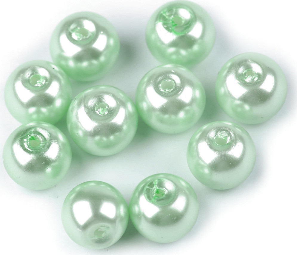 Skleněné voskové perly Ø8 mm Varianta: 24B zelená sv., Balení: 50 g