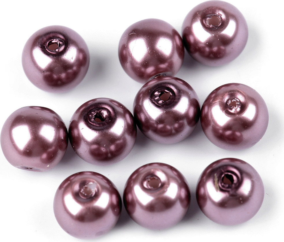 Skleněné voskové perly Ø8 mm Varianta: 07B lila tmavá, Balení: 50 g