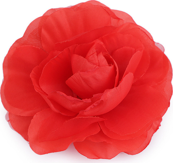 Brož / ozdoba růže Ø10 cm Varianta: 4 červená, Balení: 1 ks