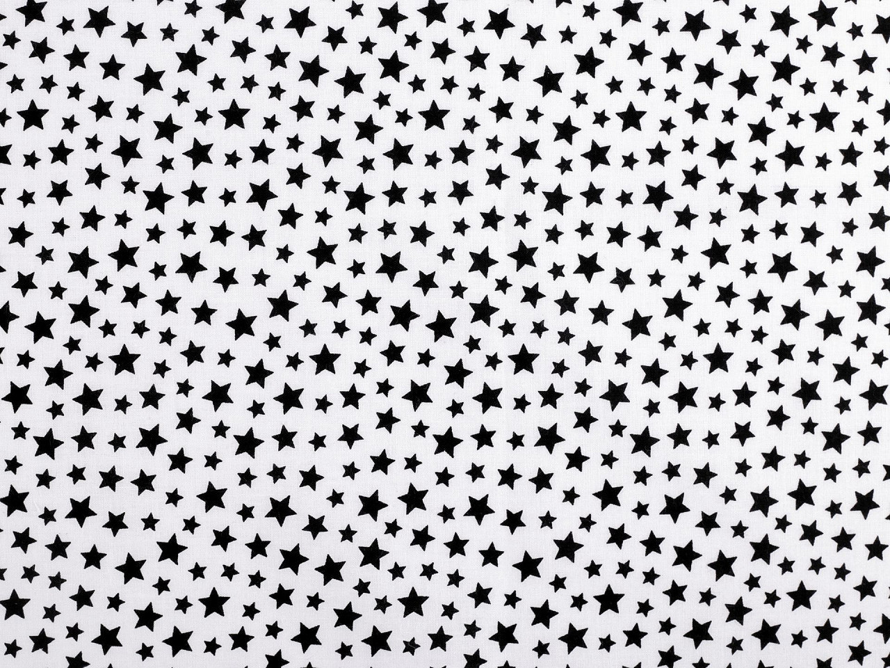 Bavlněná látka / plátno hvězdy Varianta: 3 bílá černá, Balení: 1 m